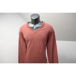 Jos A Bank V Neck Pullover Sweater Dark Orange Wool Acrylic Mens Size XL NWT